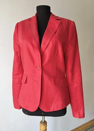 Жакет з 100% льону на підкладці в чудовому, коралового кольору.