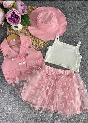 Детский розовый костюм для девочки