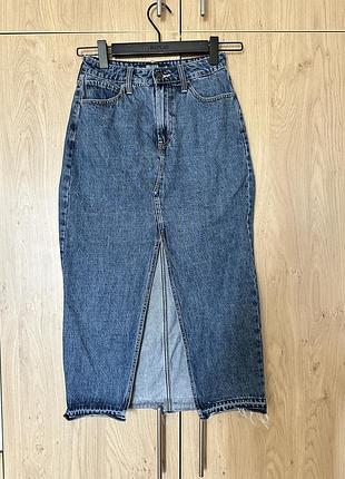 Джинсова юбка міді розмір с hollister
