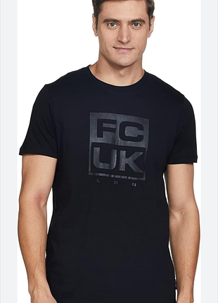 Чоловіча чорна футболка базова футболка fcuk
