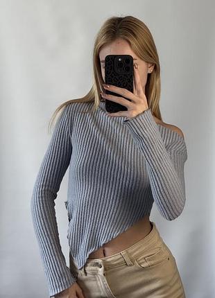 Лонгслів асиметричний із відкритим плечем