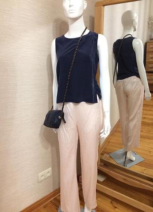 Женский синий топ из натурального шелка east