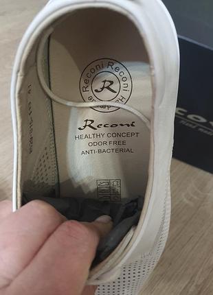 Шкіряні білі мокасини туфлі riconi 41-42 розмір