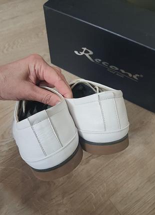 Шкіряні білі мокасини туфлі riconi 41-42 розмір