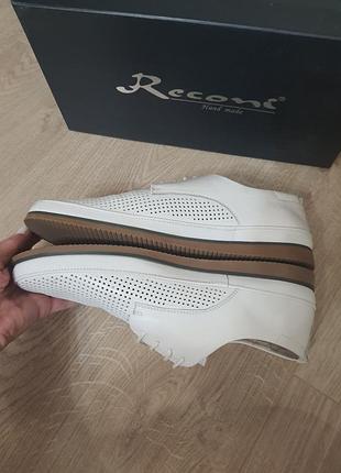 Шкіряні білі мокасини туфлі riconi 41-42 розмір