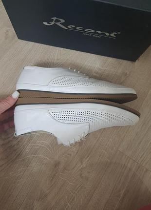 Шкіряні білі мокасини туфлі riconi 41-42 розмір