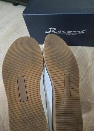 Шкіряні білі мокасини туфлі riconi 41-42 розмір