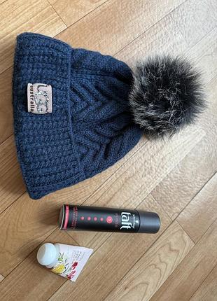 Шапка синяя хомуты ugg