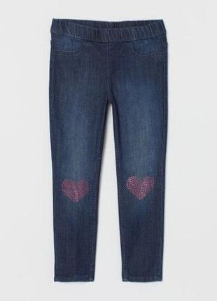 Брендовые джеггинсы для девочки h&m (сша) джинсы сердечко2 фото