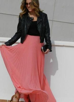 Коралловая юбка макси zara оригинал новая