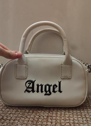 Міні сумка з ланцюжком у y2k стилі біла "angel"