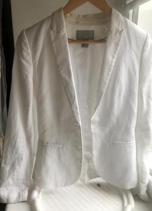 Белый пиджак h&m