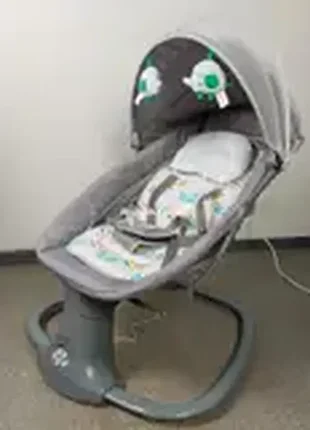 Заколисуючий центр шезлонг - гойдалка для новонародженого mastela light grey (світло-сірий)