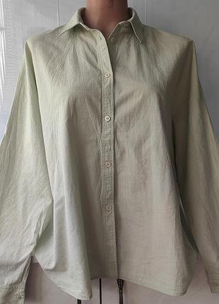 Рубашка оверсайз из натурального хлопка massimo dutti размер s идёт на m