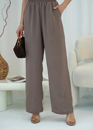 Легкие женские брюки палаццо ao-595
