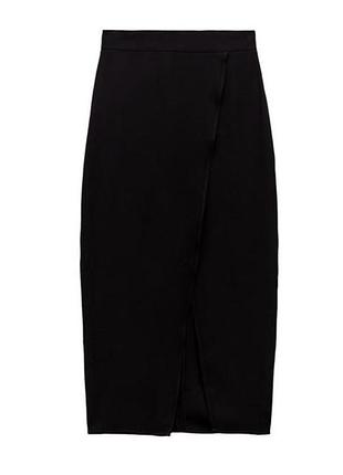 Чорна максі спідниця на запах zara