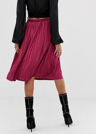 Бузкова/малинова гофре спідниця missguided