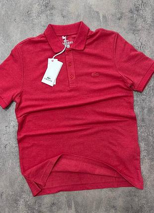 Яскрава чоловіча футболка з коміром lacoste(розмір-м)