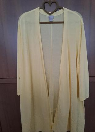 Кардиган тонкий  лимонного  кольору