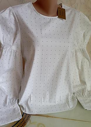Нова блуза у горох з бантом