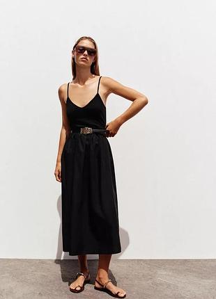 Сукня жіноча чорна міді сукня zara new