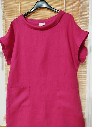 Свободное короткое льняное платье east