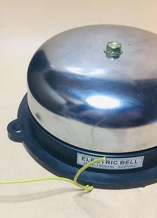 Звонок громкий круглый electric bell, чаша 150мм 220-230v2 фото