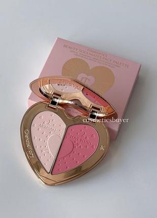 Палетка палітра пудра pillow talk beauty soulmates face palette flawless pink charlotte tilbury