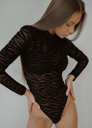 Боди, бодик сетка,зебра принт,на танцы heels,с велюром