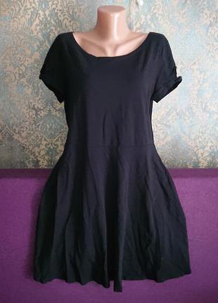 Летнее черное платье большой размер батал 50 /52