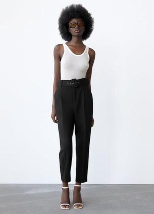 Сині брюки з поясом від zara