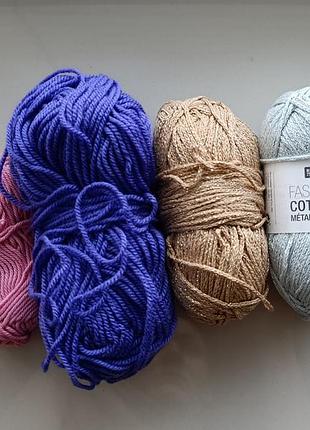 Пряжа металлизированная rico design fashion cotton metallise dk