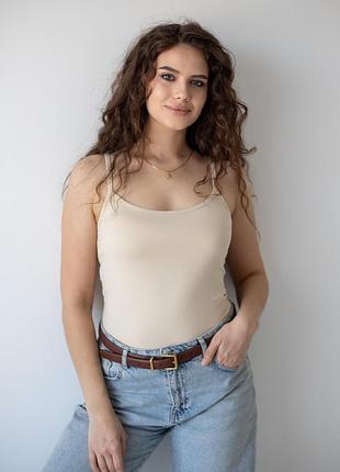 Женская майка в рубчик5 фото