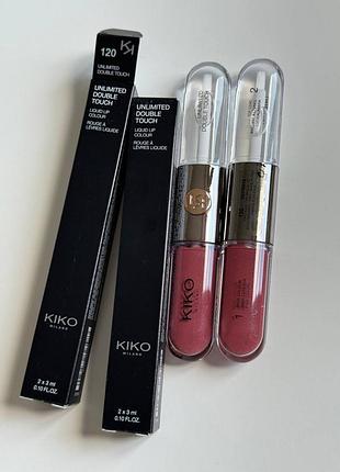 Жидкая помада для губ kiko milano unlimited double touch оттенок 120 rosy mauve