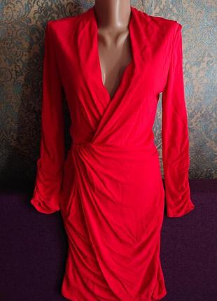Красивое фирменное красное платье р. s karen millen