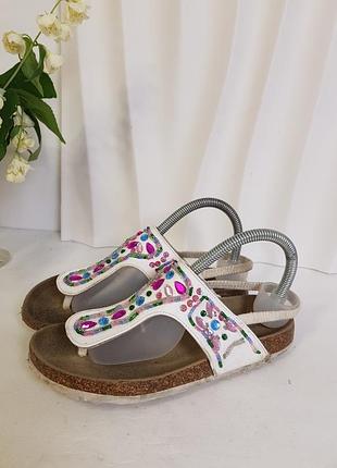 Анатомические сандалии с бисером и пайетками 34р