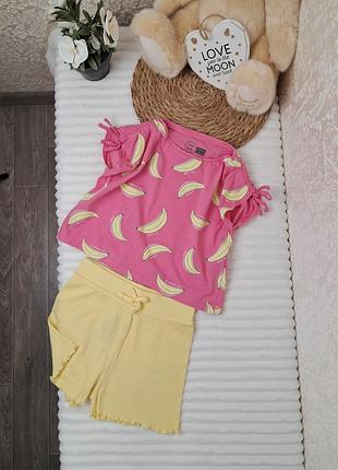 Набор футболка и шорты в рубчик little kids primark 5-6 лет летний костюм