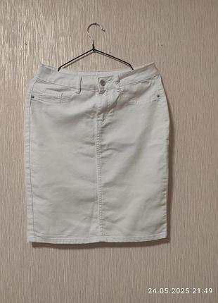Юбка белая джинсовая размер с