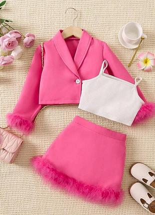 Стильний рожевий костюм для дівчинки