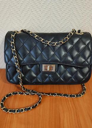 Кожаная стеганная сумка