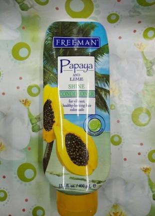 Freemen кондиционер для блеска волос .лайм и папайя 400мл