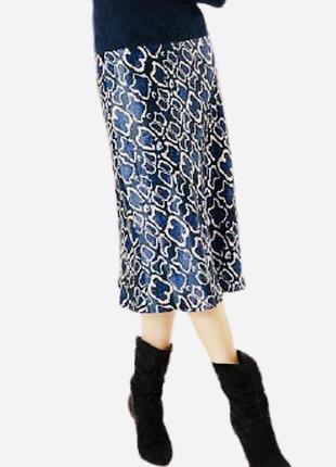 Сатинова спідниця в твариний принт