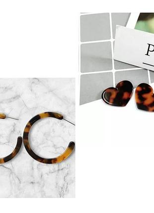 Серьги гвоздики акриловые набор