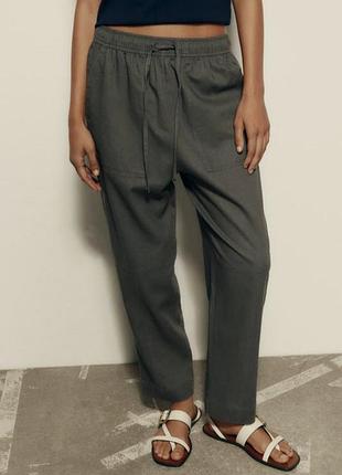 Zara брюки из смесового льна /12335/