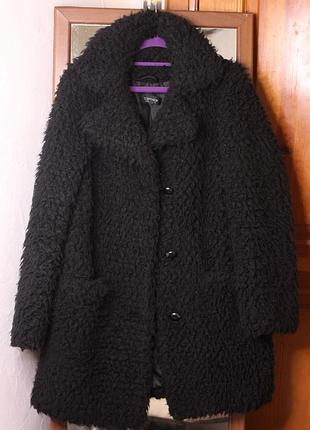 Стильна жіноча шуба teddy bear topshop чорна, шубка з штучного хутра, баранець