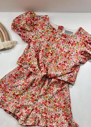 Квітковий літній комбінезон 4-5 р