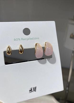 Новый набор серёжек h&m бижутерия женские серёжки жіночі сережки