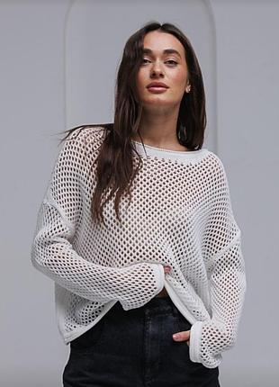 Коттоновий светр джемпер великого розміру батал