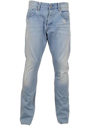Чоловічі джинси g-star wisk denim light aged destroy tapered fit (з-м)