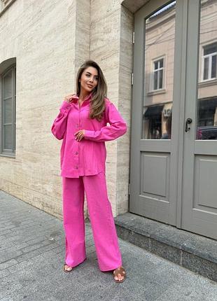 Літній костюм льон жатка